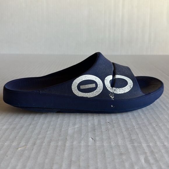 Oofos Ooahh Blue Sport Slide Sandals - Picture 7 of 11